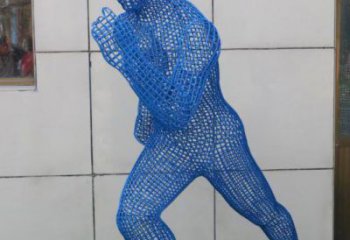 菏澤鏤空跑步雕塑，標識雕塑，烤漆鐵藝人物雕塑優選