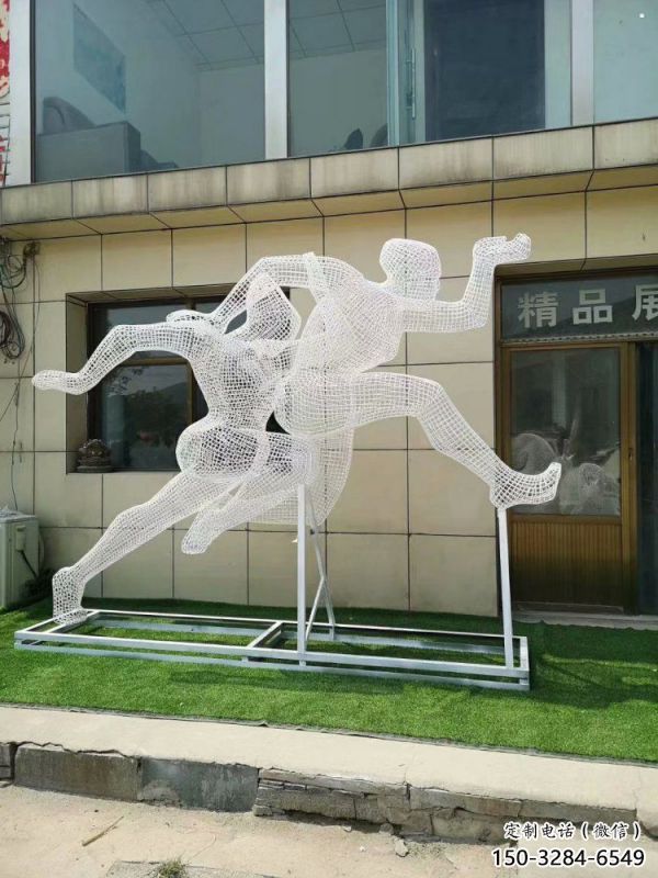 咸陽鏤空體育雕塑供求，白鋼構件，鐵藝人物雕塑觀賞型