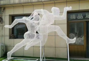 咸陽鏤空體育雕塑供求，白鋼構(gòu)件，鐵藝人物雕塑觀賞型