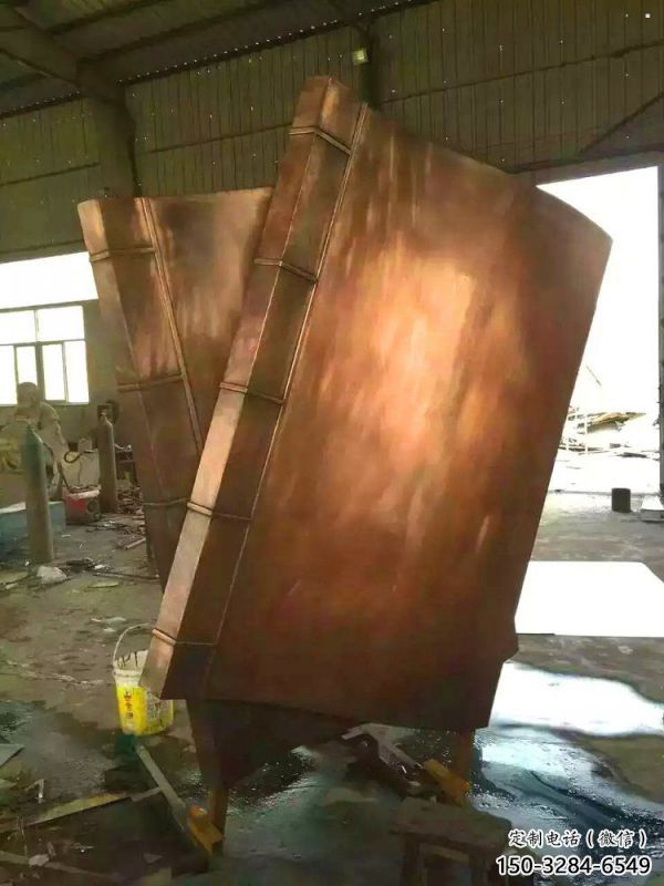 山南鑄銅書籍供應，街景小品，銅書籍雕塑廠家優價