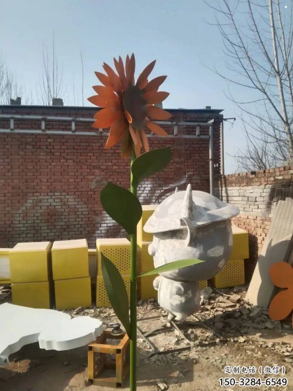 楚雄太陽(yáng)花雕塑工程，美陳雕塑，玻璃鋼太陽(yáng)花雕塑廠家