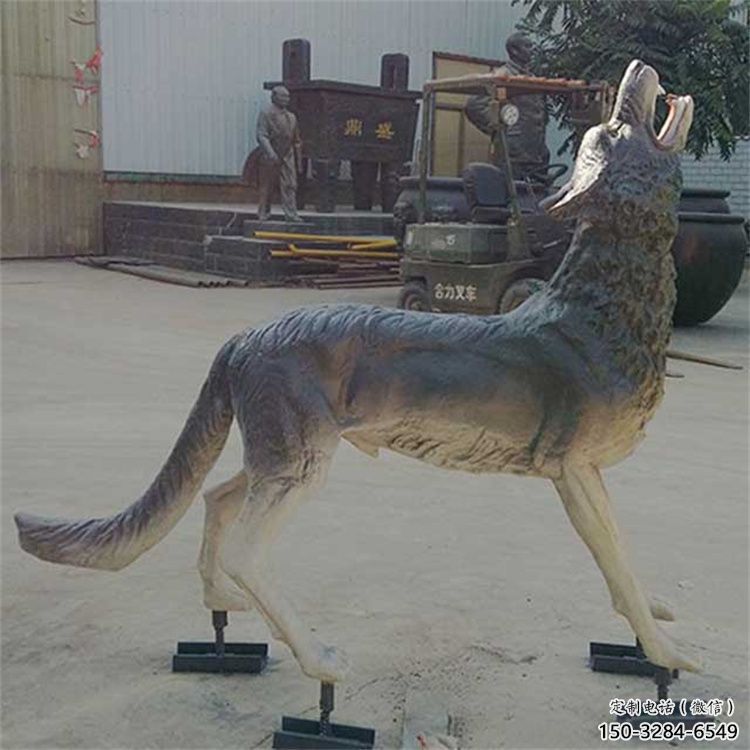 上城銅狼雕塑廠家，銅雕動物狼，仿真工藝制作