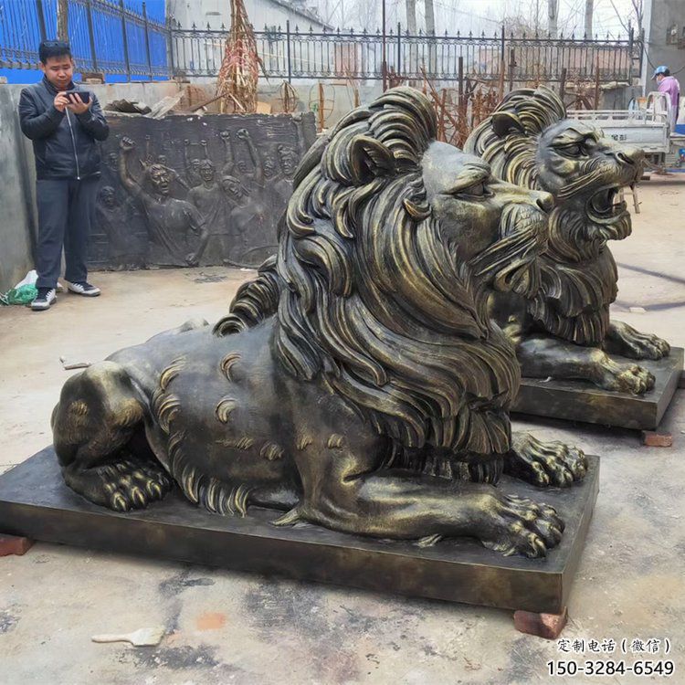 九龍坡大型趴獅雕塑,仿銅動物雕塑,玻璃鋼獅子雕塑制作 九龍坡大型趴獅雕塑,仿銅動物雕塑,玻璃鋼獅子雕塑制作
