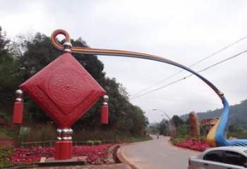 吐魯番街道中國結雕塑