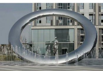 吐魯番小區圓環雕塑，水簾噴泉雕塑，水景藝術效果
