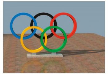 五華五環不銹鋼雕塑，現代景觀擺件，烤漆工藝制作