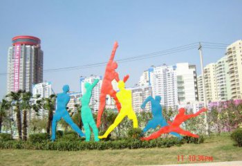 西湖投籃雕塑，剪影工藝制作，不銹鋼體育人物雕塑