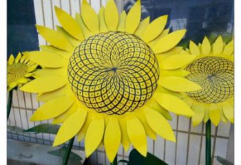 嘉興抽象花籃雕塑展品，小區(qū)雕塑，葵花花籃雕塑工程制作精選